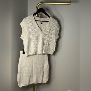 Universal Thread Cream Knit Sleeveless Top and Skirt -Selling as Set!!!